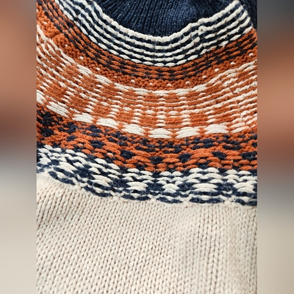 Madewell Fair Isle Turtleneck Alpaca Blend Pullover Sweater Long Sleeve Size L - Picture 9 of 12
